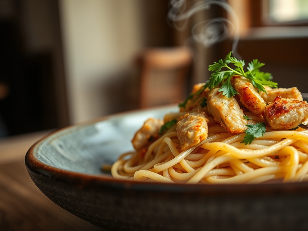 rice noodles with chicken recipes